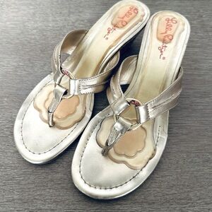 Lilly Pulitzer Metallic Gold Mckim Wedge Sandals